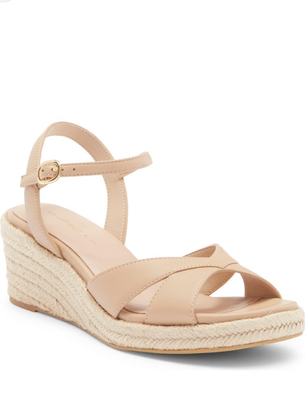 STUART WEITZMAN
Miami Leather Espadrille Wedge Sandals
Beige  size 8 gently used